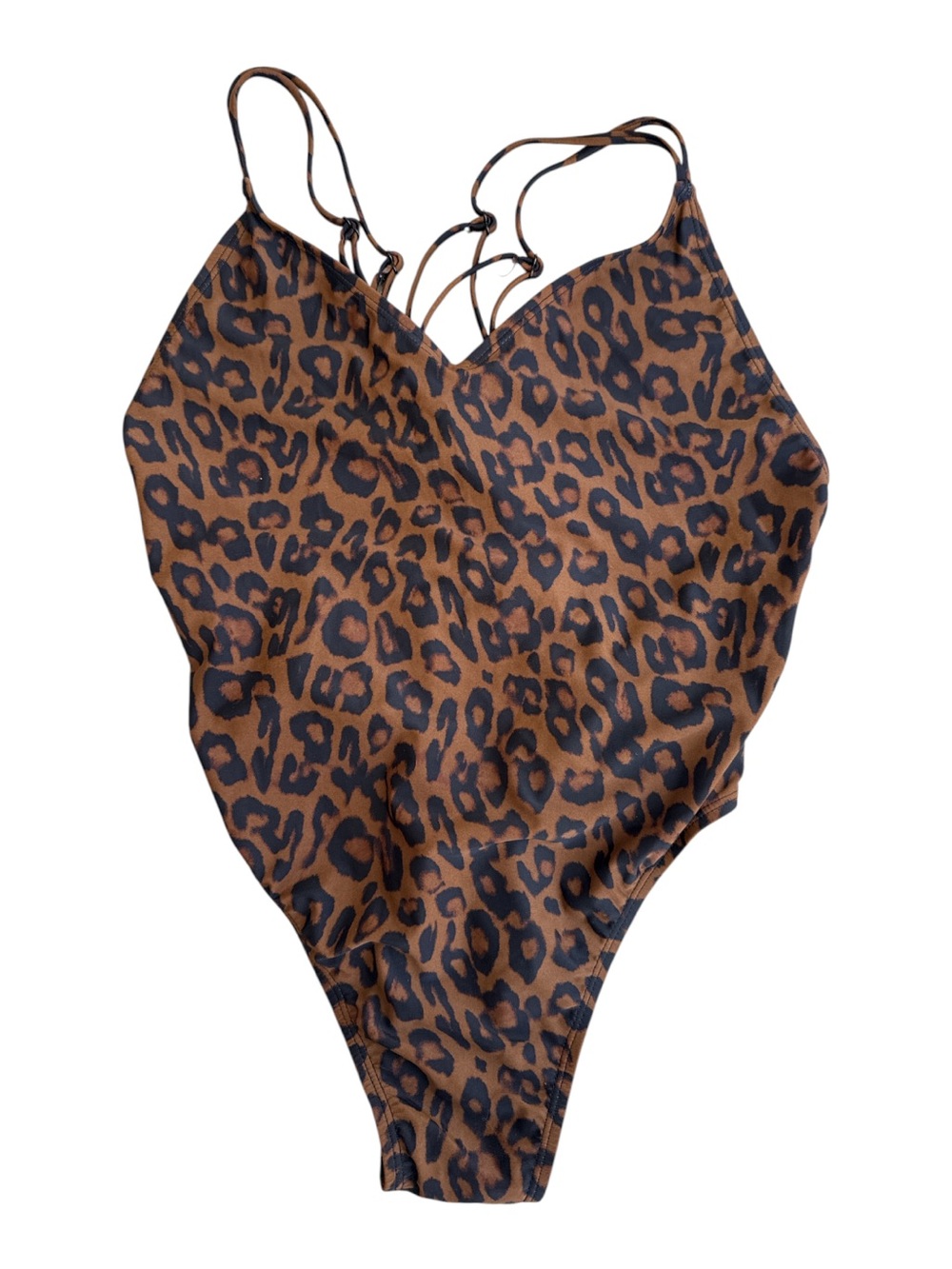 NWT Kendall & Kylie Leopard Print One-Piece Swimsuit - Brown & Black New w tags